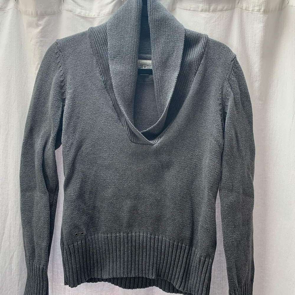 Converse Gray Cowl Neck Pullover Sweater